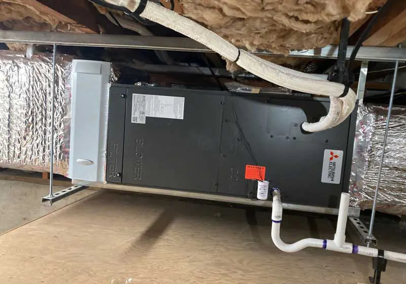 Multizone Mitsubishi heat pump replacement at a Berkeley residence